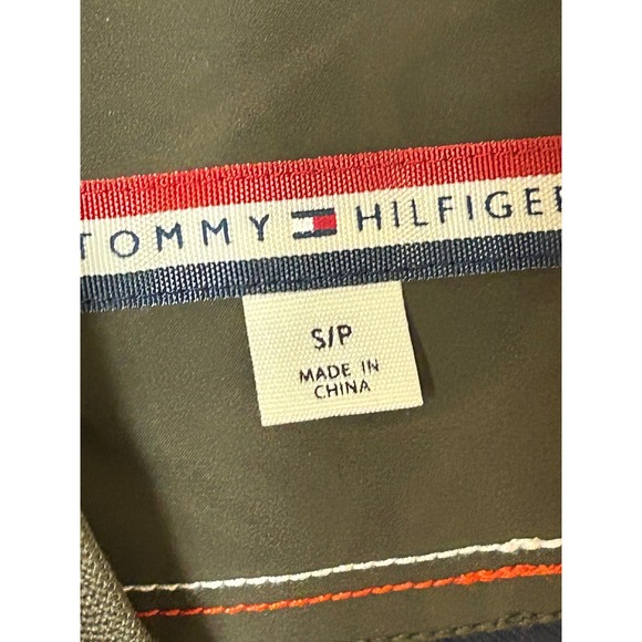 Tommy Hilfiger Olive Green Bomber Jacket Small S Flight Full Zip Lightweight - Picture 5 of 11